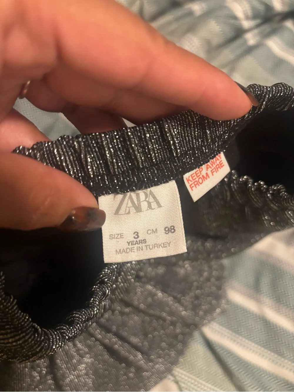 Zara Glitter Ruffle Mini Skirt - Charcoal Silver